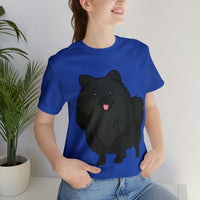 Black Pomeranian Unisex Jersey Short Sleeve Tee, S - 3XL, 16 Colors, Cotton, Light Fabric, FREE Shipping, Made in USA!!