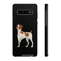 Brittany Dog Tough Cell Phone Cases, Dual Layer Case, Impact Resistant Outer Shell, Clear, Open Ports, Samsung & iPhone, Made in the USA!!