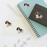 Tricolor Cavalier King Charles Spaniel Sticker Sheets, Water Resistant Vinyl, FREE Shipping, Made in USA!!