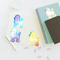 Poodle Sticker Sheets, 2 Image Sizes, 3 Image Surfaces, Water Resistant Vinyl, FREE Shipping, Made in USA!!