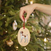 Brittany Wooden Ornaments, 6 Whimsical Shapes, Red Ribbon Included, Magnetic Back, FREE Shipping, Made in USA!!