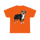 Australian Shepherd Unisex Heavy Cotton Tee, S-5XL, 12 Colors, 100% Cotton, Light Fabric, FREE Shipping, Made in USA!!