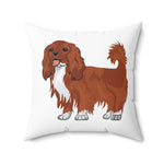 Ruby Cavalier King Charles Spaniel Spun Polyester Square Pillow, 4 Sizes, 100% Polyester, Made in the USA, FREE Shipping!!