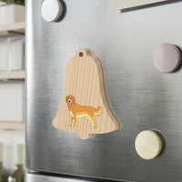 Golden Retriever Wooden Ornaments, 6 Shapes, Solid Wood, Magnetic Back, Comes with Red Ribbon, FREE Shipping, Made in USA!!