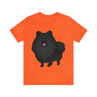 Black Pomeranian Unisex Jersey Short Sleeve Tee, S - 3XL, 16 Colors, Cotton, Light Fabric, FREE Shipping, Made in USA!!