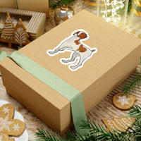 Brittany Dog Kiss-Cut Stickers, 4 Sizes, White or Transparent Background