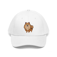 Pomeranian Unisex Twill Hat, Cotton Twill, Adjustable Velcro Enclosure, FREE Shipping, Made in USA!!