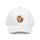 Pomeranian Unisex Twill Hat, Cotton Twill, Adjustable Velcro Enclosure, FREE Shipping, Made in USA!!