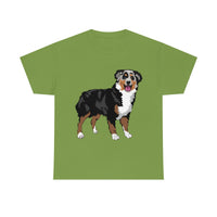 Australian Shepherd Unisex Heavy Cotton Tee, S-5XL, 12 Colors, 100% Cotton, Light Fabric, FREE Shipping, Made in USA!!