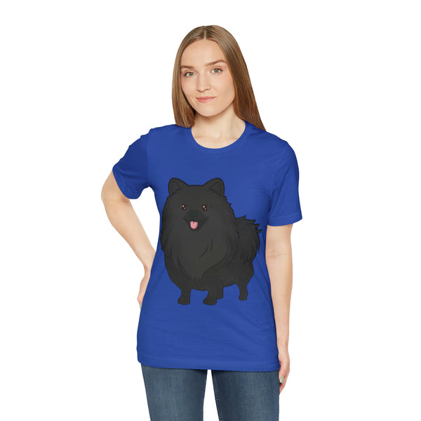 Black Pomeranian Unisex Jersey Short Sleeve Tee, S - 3XL, 16 Colors, Cotton, Light Fabric, FREE Shipping, Made in USA!!