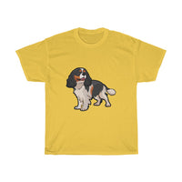 Tricolor Cavalier King Charles Spaniel Unisex Heavy Cotton Tee