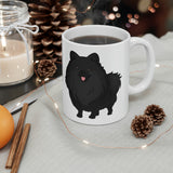 Black Pomeranian Ceramic Mug 11oz, Rounded Corners, Customized, Coffee, Tea, Chocolate, Microwave & Dishwasher Safe,  FREE Shipping