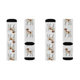 Brittany Dog Sublimation Socks, 3 Sizes, FREE Shipping, Made in USA!!