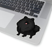 Black Pomeranian Kiss-Cut Stickers, 4 Sizes, White or Transparent, Vinyl, 3M Glue, FREE Shipping, Made in USA!!