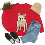 French Bulldog Unisex Heavy Blend Crewneck Sweatshirt, S - 3XL, 6 Colors, Loose Fit, Cotton/Polyester, FREE Shipping, Made in USA!!