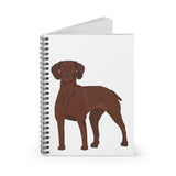 Vizsla Spiral Notebook - Ruled Line, 118 Ruled Line Single Pages, Made in the USA!!