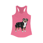 Australian Shepherd Women's Ideal Racerback Tank, XS-2XL, 15 Colors, Slim Fit, Extra LIght Fabric, FREE Shipping, Made in USA!!
