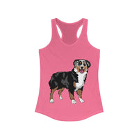Australian Shepherd Women's Ideal Racerback Tank, XS-2XL, 15 Colors, Slim Fit, Extra LIght Fabric, FREE Shipping, Made in USA!!