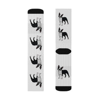 Boston Terrier Sublimation Socks, 3 Sizes, Polyester/Spandex, FREE Shipping, Made in USA!!