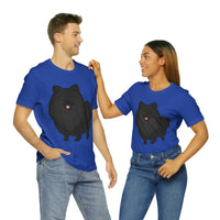 Black Pomeranian Unisex Jersey Short Sleeve Tee, S - 3XL, 16 Colors, Cotton, Light Fabric, FREE Shipping, Made in USA!!