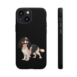 Tricolor Cavalier King Charles Spaniel Tough Cell Phone Cases, Glossy/Matte, Google, Samsung, iPhone, FREE Shipping, Made in USA!!