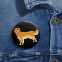 Golden Retriever Custom Pin Buttons, 3 Sizes, Safety Pin Backing, Metal, Lightweight, Durable, FREE Shipping, Made in USA!!