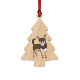 Chihuahua Wooden Christmas Ornaments, 6 Shapes, Magnetic Back, Red Ribbon For Hanging, FREE Shipping!!