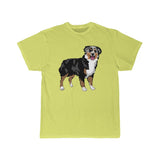 Australian Shepherd Men's Short Sleeve Tee, S - 5 XL, 11 Colors, Soft Cotton, Light Fabric, FREE Shipping, Made in USA!!