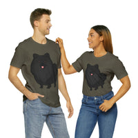 Black Pomeranian Unisex Jersey Short Sleeve Tee, S - 3XL, 16 Colors, Cotton, Light Fabric, FREE Shipping, Made in USA!!