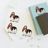 Basset Hound Sticker Sheets, Water Resistant, On Sheet Per Listing, Indoor/Short Term Outdoor Use, FREE Shipping, Made in USA!!