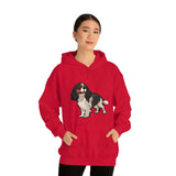 Tricolor Cavalier King Charles Spaniel Unisex Heavy Blend Hooded Sweatshirt, S - 5XL, 12 Colors, FREE Shipping, Made in Usa!!