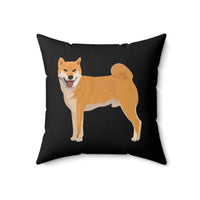 Shiba Inu Spun Polyester Square Pillow, 4 Sizes, Polyester Cover and Pillow, Double Sided Print, FREE Shipping, Made in USA!!