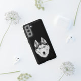 Siberian Husky Tough Cell Phone Cases, 33 Types of Cases, 2 Layer Case, Impact Resistant, FREE Shipping, Made in USA!!