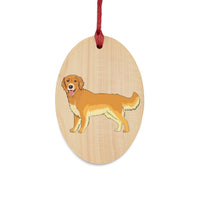 Golden Retriever Wooden Ornaments, 6 Shapes, Solid Wood, Magnetic Back, Comes with Red Ribbon, FREE Shipping, Made in USA!!