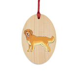 Golden Retriever Wooden Ornaments, 6 Shapes, Solid Wood, Magnetic Back, Comes with Red Ribbon, FREE Shipping, Made in USA!!