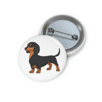 Dachshund Custom Pin Buttons, 3 Sizes, Metal, Lightweight, Safety Pin, FREE Shipping, Made in USA!!