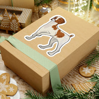 Brittany Dog Kiss-Cut Stickers, 4 Sizes, White or Transparent Background