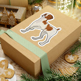 Brittany Dog Kiss-Cut Stickers, 4 Sizes, White or Transparent Background
