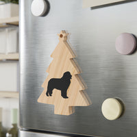 Newfoundland Wooden Ornaments, 6 Shapes, Solid Wood, Magnetic Back, Comes with Red Ribbon, FREE Shipping, Made in USA!!