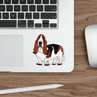 Basset Hound Die-Cut Stickers, 5 Sizes, Indoor/Outdoor, Water Resistant, Matte Finish, FREE Shipping, Made in USA!!