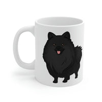 Black Pomeranian Ceramic Mug 11oz, Rounded Corners, Customized, Coffee, Tea, Chocolate, Microwave & Dishwasher Safe,  FREE Shipping