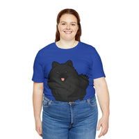Black Pomeranian Unisex Jersey Short Sleeve Tee, S - 3XL, 16 Colors, Cotton, Light Fabric, FREE Shipping, Made in USA!!