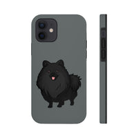 Black Pomeranian Tough Phone Cases, Case-Mate, iPhone, Impact Resistant, Glossy Finish, Wireless Charging, FREE Shipping, Made in USA!!