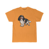 Tricolor Cavalier King Charles Spaniel Men's Short Sleeve Tee, 100% Cotton, Light Fabric, FREE Shipping, Made in USA!!