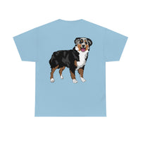 Australian Shepherd Unisex Heavy Cotton Tee, S-5XL, 12 Colors, 100% Cotton, Light Fabric, FREE Shipping, Made in USA!!