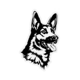 German Shepherd Kiss-Cut Stickers, 4 Sizes, Indoor/Outdoor Use, White or Transparent, FREE Shipping, Made in USA!!