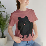 Black Pomeranian Unisex Jersey Short Sleeve Tee, S - 3XL, 16 Colors, Cotton, Light Fabric, FREE Shipping, Made in USA!!