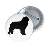 Newfoundland Pin Button, 3 Sizes, Safety Pin Backing, FREE Shipping, Made in USA!!