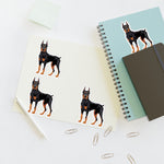 Doberman Pinscher Sticker Sheets, 2 Image Sizes, 3 Image Surfaces, Water Resistant Vinyl, FREE Shipping, Made in USA!!