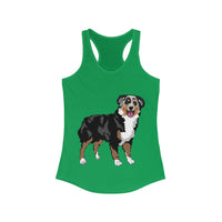 Australian Shepherd Women's Ideal Racerback Tank, XS-2XL, 15 Colors, Slim Fit, Extra LIght Fabric, FREE Shipping, Made in USA!!